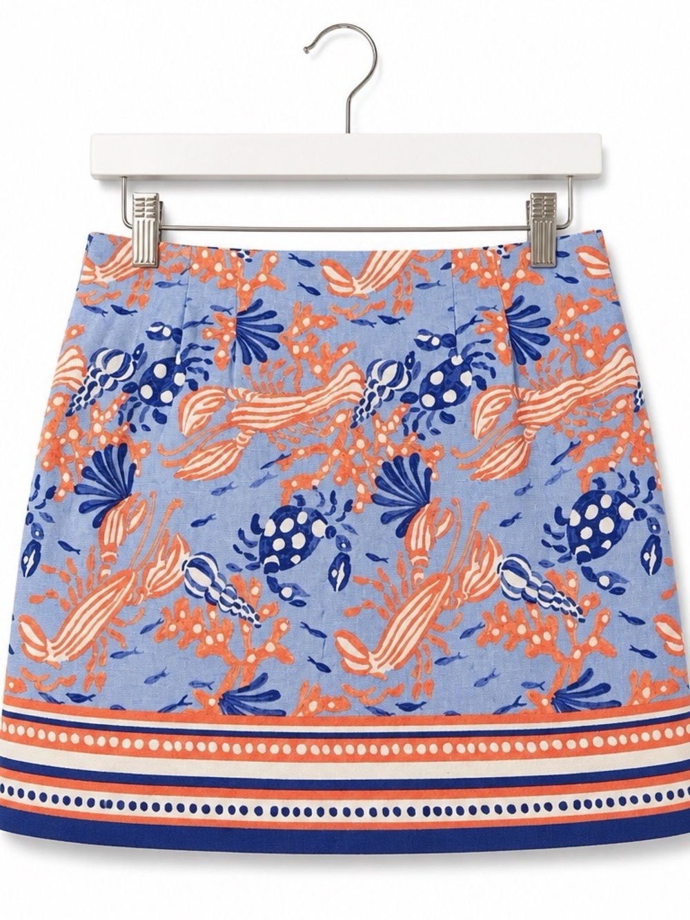 Talbots Coastal Sea Life Lobster Crab Coral Print Skirt Women’s Size 12